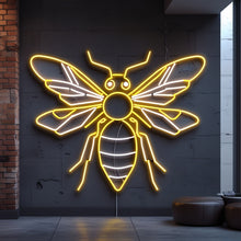 Load image into Gallery viewer, Hornet Insect Neon Sign, bold hornet neon sign, buzzing hornet neon sign, sharp stinger neon sign