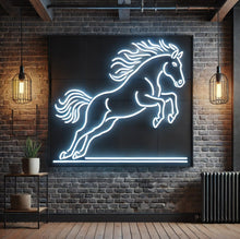 Load image into Gallery viewer, Wild Stallion Neon Sign, gallop horse neon sign, free horse neon sign, action horse neon sign