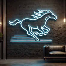 Load image into Gallery viewer, Racing Horse Neon Sign, speed horse neon sign, track horse neon sign, sprinting stallion neon sign