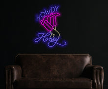 Load image into Gallery viewer, Cowboy Boots Neon Sign, howdy honey neon sign, Cowboy Hat Led Sign, Boots and Hat, Western Home Decor, Western Cowboy Wall Decor
