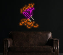Load image into Gallery viewer, Cowboy Boots Neon Sign, howdy honey neon sign, Cowboy Hat Led Sign, Boots and Hat, Western Home Decor, Western Cowboy Wall Decor