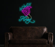 Load image into Gallery viewer, Cowboy Boots Neon Sign, howdy honey neon sign, Cowboy Hat Led Sign, Boots and Hat, Western Home Decor, Western Cowboy Wall Decor