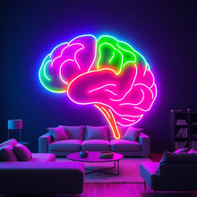 Load image into Gallery viewer, Anatomical Brain Neon Sign, Human Brain Neon Sign, Brain Cortex Neon Sign Multicolor