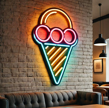 Load image into Gallery viewer, Ice Cream Neon Sign, Ice Cream Led Sign Summer vibes neon sign, Frozen delights neon sign