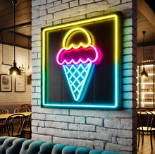 Load image into Gallery viewer, Ice Cream Neon Sign, Ice Cream Led Sign Summer vibes neon sign, Frozen delights neon sign