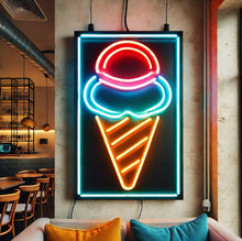 Load image into Gallery viewer, Ice Cream Neon Sign, Ice Cream Led Sign Summer vibes neon sign, Frozen delights neon sign