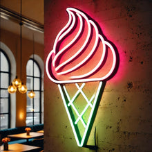 Load image into Gallery viewer, Ice Cream Neon Sign, Ice Cream Led Sign Summer vibes neon sign, Frozen delights neon sign
