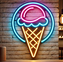 Load image into Gallery viewer, Ice Cream Neon Sign, Ice Cream Led Sign Summer vibes neon sign, Frozen delights neon sign