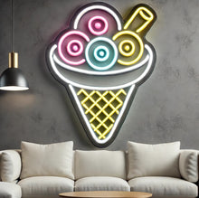 Load image into Gallery viewer, Ice Cream Neon Sign, Ice Cream Led Sign Summer vibes neon sign, Frozen delights neon sign