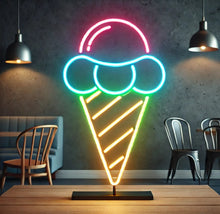 Load image into Gallery viewer, Ice Cream Neon Sign, Ice Cream Led Sign Summer vibes neon sign, Frozen delights neon sign