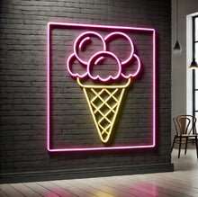 Load image into Gallery viewer, Ice Cream Neon Sign, Ice Cream Led Sign Summer vibes neon sign, Frozen delights neon sign