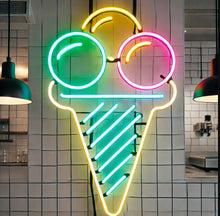 Load image into Gallery viewer, Ice Cream Neon Sign, Ice Cream Led Sign Summer vibes neon sign, Frozen delights neon sign