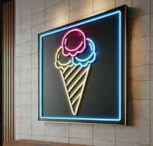 Load image into Gallery viewer, Ice Cream Neon Sign, Ice Cream Led Sign Summer vibes neon sign, Frozen delights neon sign