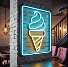 Load image into Gallery viewer, Ice Cream Neon Sign, Ice Cream Led Sign Summer vibes neon sign, Frozen delights neon sign
