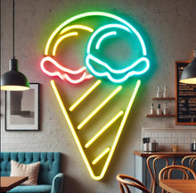 Load image into Gallery viewer, Ice Cream Neon Sign, Ice Cream Led Sign Summer vibes neon sign, Frozen delights neon sign