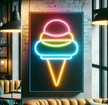Load image into Gallery viewer, Ice Cream Neon Sign, Ice Cream Led Sign Summer vibes neon sign, Frozen delights neon sign
