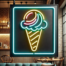 Load image into Gallery viewer, Ice Cream Neon Sign, Ice Cream Led Sign Summer vibes neon sign, Frozen delights neon sign