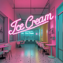 Load image into Gallery viewer, Ice Cream open Neon Sign, Ice Cream Led Sign Summer vibes neon sign, Frozen delights neon sign