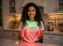 Load image into Gallery viewer, Peach Neon Sign, Fruit Led Sign