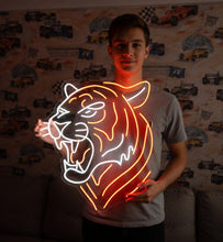 Load image into Gallery viewer, Snarling Tiger Neon Sign, Roaring Tiger Neon Sign, Wild Cat Neon Sign