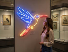 Load image into Gallery viewer, Hummingbird neon sign, Hummingbird neon light, Neon bird-shaped sign, Bird neon signage, Hummingbird-shaped neon light