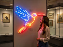 Load image into Gallery viewer, Hummingbird neon sign, Hummingbird neon light, Neon bird-shaped sign, Bird neon signage, Hummingbird-shaped neon light