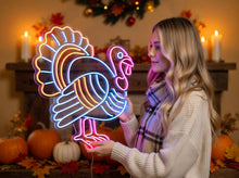 Load image into Gallery viewer, Turkey Neon Sign – Thanksgiving Turkey Light for Kitchen, Bar or Holiday Decor