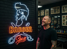 Load image into Gallery viewer, Barbershop neon sign, salon and barbershop led neon sign, salon neon sign, barber neon lights