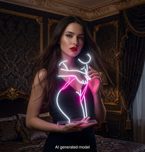 Load image into Gallery viewer, Woman In Bikini LED Sign, girl In Bikini LED Sign, lady In Bikini LED Sign, Wall Decor, Woman Body, Girls Neon Sign pink