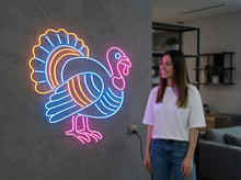 Load image into Gallery viewer, Turkey Neon Sign – Thanksgiving Turkey Light for Kitchen, Bar or Holiday Decor