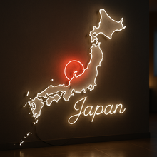 Load image into Gallery viewer, Japan map Neon Sign, Japanese neon sign, Japan kanji neon sign, Tokyo neon sign