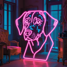 Load image into Gallery viewer, Dalmatian Head Neon Sign, Spotted dog face neon sign, Firehouse dog neon sign