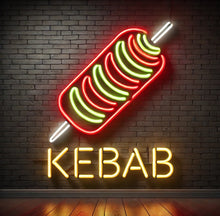 Load image into Gallery viewer, Kebab neon Sign, Neon Doner Sign, Neon Vertical Rotating Shawarma Sign, LED Neon Kebab Sign, Neon Shawarma Sign