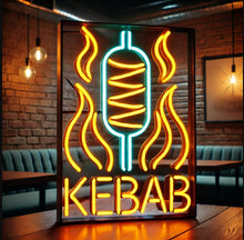 Load image into Gallery viewer, Kebab neon Sign, Neon Doner Sign, Neon Vertical Rotating Shawarma Sign, LED Neon Kebab Sign, Neon Shawarma Sign