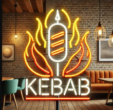 Load image into Gallery viewer, Kebab neon Sign, Neon Doner Sign, Neon Vertical Rotating Shawarma Sign, LED Neon Kebab Sign, Neon Shawarma Sign
