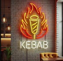 Load image into Gallery viewer, Kebab neon Sign, Neon Doner Sign, Neon Vertical Rotating Shawarma Sign, LED Neon Kebab Sign, Neon Shawarma Sign