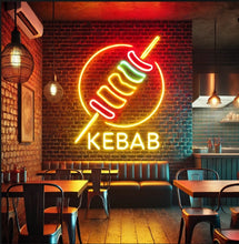 Load image into Gallery viewer, Kebab neon Sign, Neon Doner Sign, Neon Vertical Rotating Shawarma Sign, LED Neon Kebab Sign, Neon Shawarma Sign