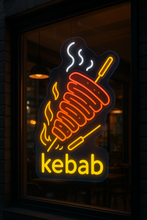 Load image into Gallery viewer, Kebab neon Sign, Neon Doner Sign, Neon Vertical Rotating Shawarma Sign, LED Neon Kebab Sign, Neon Shawarma Sign