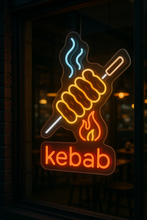 Load image into Gallery viewer, Kebab neon Sign, Neon Doner Sign, Neon Vertical Rotating Shawarma Sign, LED Neon Kebab Sign, Neon Shawarma Sign (Copy)
