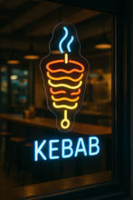 Load image into Gallery viewer, Kebab neon Sign, Neon Doner Sign, Neon Vertical Rotating Shawarma Sign, LED Neon Kebab Sign, Neon Shawarma Sign