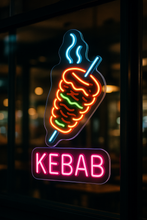 Load image into Gallery viewer, Kebab neon Sign, Neon Doner Sign, Neon Vertical Rotating Shawarma Sign, LED Neon Kebab Sign, Neon Shawarma Sign