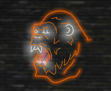Load image into Gallery viewer, Neon gorilla sign, Gorilla face neon light, Open mouth gorilla neon, Neon sign with gorilla