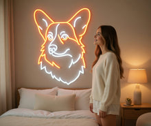 Load image into Gallery viewer, Welsh Corgi neon sign, Corgi Silhouette neon sign, Cute Corgi neon sign