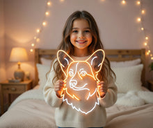 Load image into Gallery viewer, Welsh Corgi neon sign, Corgi Silhouette neon sign, Cute Corgi neon sign