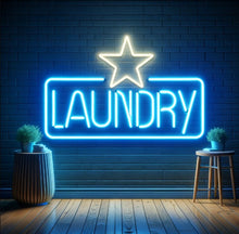 Load image into Gallery viewer, Laundry inscription neon sign, washhouse neon sign, Laundry text, washing house neon sign, Laundry neon sign