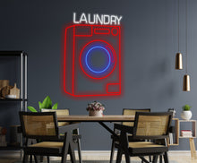 Load image into Gallery viewer, Laundry machine neon sign, Laundry appliance neon sign, Laundry device neon sign, Laundry automaton neon sign, Fabric washer led light