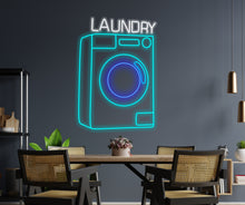 Load image into Gallery viewer, Laundry machine neon sign, Laundry appliance neon sign, Laundry device neon sign, Laundry automaton neon sign, Fabric washer led light