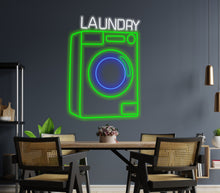 Load image into Gallery viewer, Laundry machine neon sign, Laundry appliance neon sign, Laundry device neon sign, Laundry automaton neon sign, Fabric washer led light