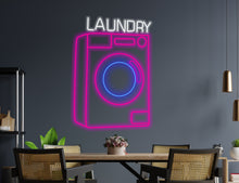 Load image into Gallery viewer, Laundry machine neon sign, Laundry appliance neon sign, Laundry device neon sign, Laundry automaton neon sign, Fabric washer led light