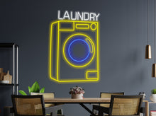 Load image into Gallery viewer, Laundry machine neon sign, Laundry appliance neon sign, Laundry device neon sign, Laundry automaton neon sign, Fabric washer led light